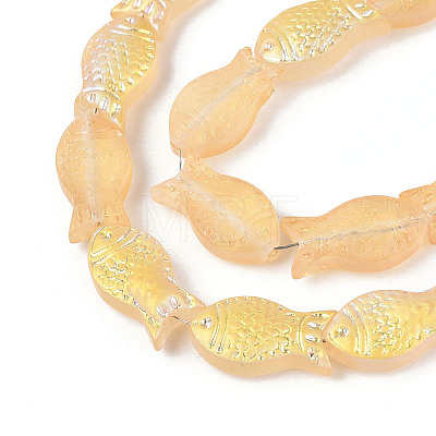 Frosted Glass Beads Strands GLAA-T023-40C-07-1