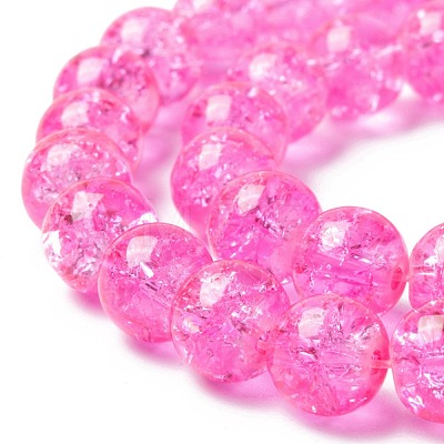 Spray Painted Crackle Glass Beads Strands CCG-Q001-8mm-02-1