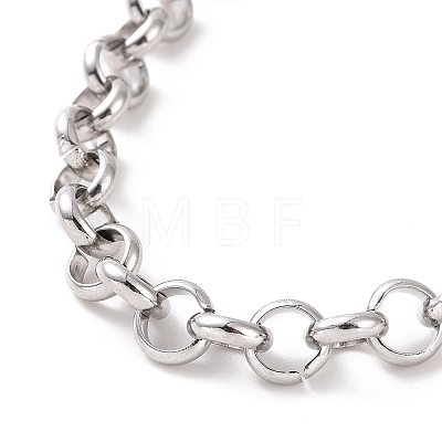 304 Stainless Steel Rolo Chain Bracelet for Men Women BJEW-E031-06P-04-1