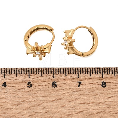 Star 304 Stainless Steel Rhinestone Hoop Earrings EJEW-P344-07G-1