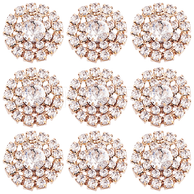 AHADERMAKER 30Pcs Alloy Rhinestone Cabochons ALRI-GA0001-09KCG-1