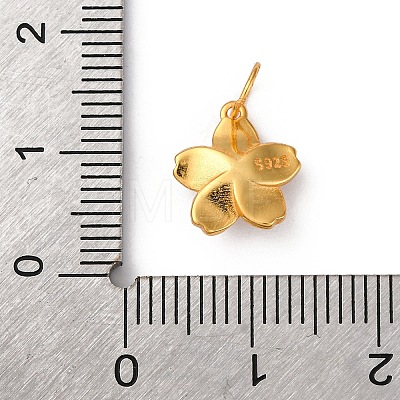 925 Sterling Silver White Enamel Flower Charms STER-D304-03G-1