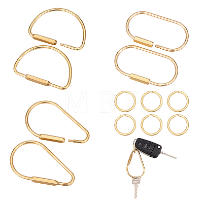12Pcs 4 Styles Brass Keychain Clasps FIND-CA0005-87-1