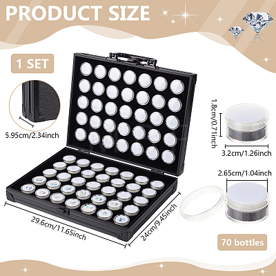 Rectangle Black Aluminum Alloy Organizer Handled Boxes CON-WH0089-254A-1