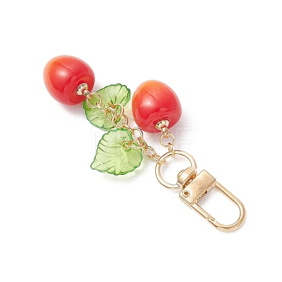 2Pcs Plastic Cherry Pendant Decorations HJEW-JM04399-1