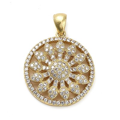 Brass Micro Pave Cubic Zirconia Pendants KK-L229-072G-1