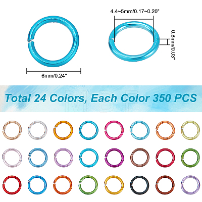 Aluminum Wire Open Jump Rings ALUM-PH0002-01-1