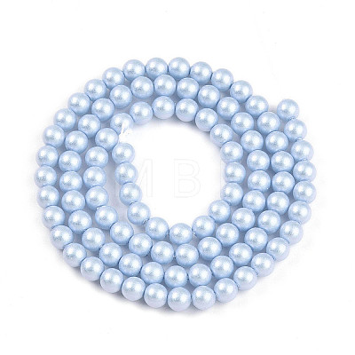 Baking Painted Pearlized Glass Pearl Bead Strands HY-N002-4mm-C04-1