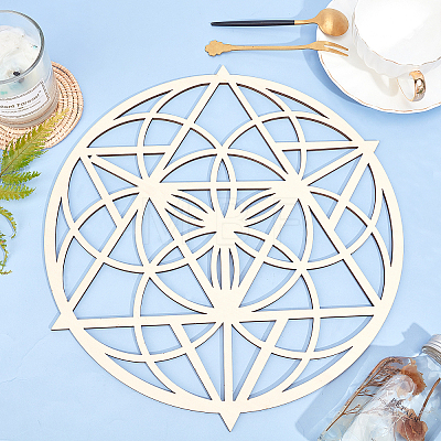 Laser Cut Wooden Cup Mat WOOD-WH0015-27-1