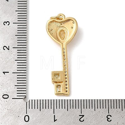 Rack Plating Brass Micro Pave Cubic Zirconia Pendants KK-U022-16C-02-1