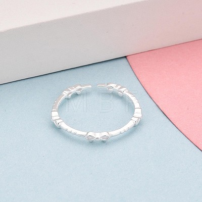 925 Sterling Silver Open Cuff Rings for Women STER-N016-149S-1