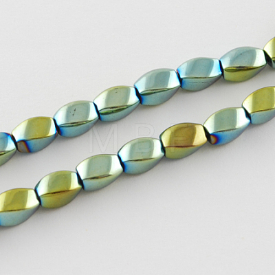 Non-magnetic Synthetic Hematite Beads Strands G-Q874-12x6mm-7-1