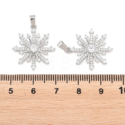 Christmas Brass Micro Pave Clear Cubic Zirconia Pendants KK-H287-04P-1
