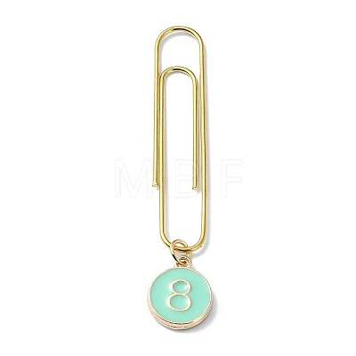 Flat Round with Number 0~9 Alloy Enamel Pendant Bookmarks AJEW-JK00303-1