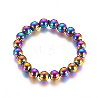 Non-magnetic Synthetic Hematite Beaded Bracelets BJEW-G625-01-1