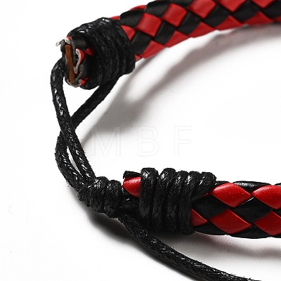 PU Imitation Leather Braided Cord Bracelets for Women BJEW-M290-01F-1