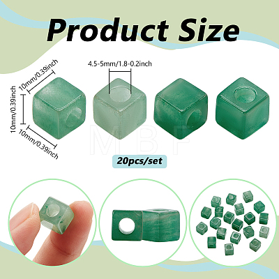 20Pcs Natural Green Aventrine Gemstone European Beads G-NB0005-89C-1