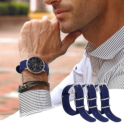 3Pcs Nylon Watch Bands AJEW-OC0015-63D-1
