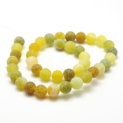 Dyed Natural Crackle Agate Round Beads Strands G-G055-10mm-12-1