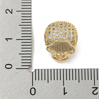 Brass Micro Pave Clear Cubic Zirconia Beads ZIRC-P119-14G-01-1