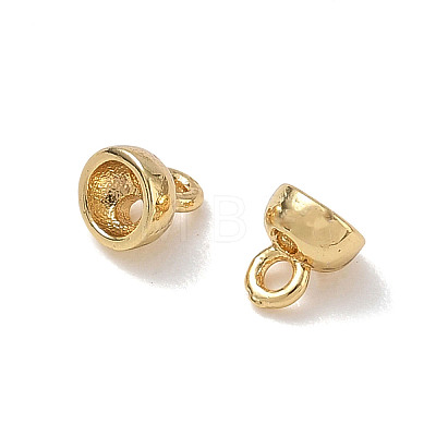 Brass Bead Cap Pendant Bails KK-CBA50B0-22G-1