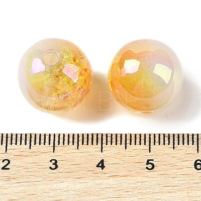 UV Plating Opaque Crackle Two-tone Acrylic Beads MACR-C032-01C-1