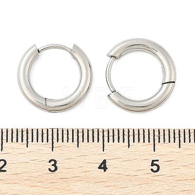 Tarnish Resistant 201 Stainless Steel Hoop Earrings X-MAK-R021-15mm-1