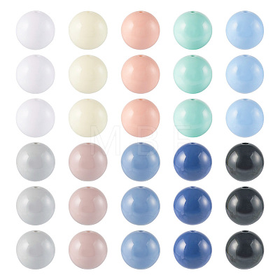 Beadthoven 100Pcs 10 Colors Opaque Acrylic Beads MACR-BT0001-06-1
