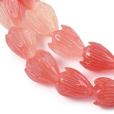 Synthetic Coral Dyed Carved Beads Strands SH-CBAE713-05D-1
