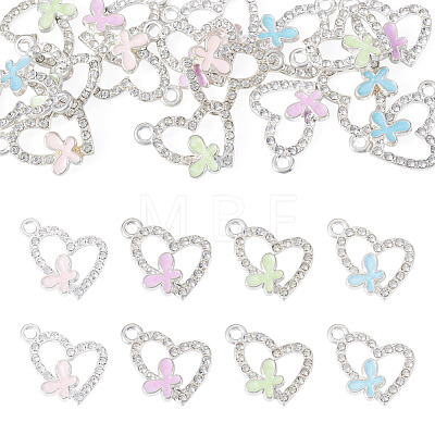 16Pcs 4 Colors Alloy Rhinestone Pendants RB-TA0001-39-1