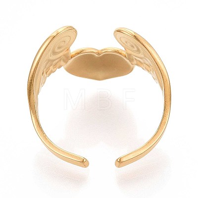 Adjustable Ion Plating(IP) 304 Stainless Steel Cuff Rings for Women RJEW-N052-04G-1