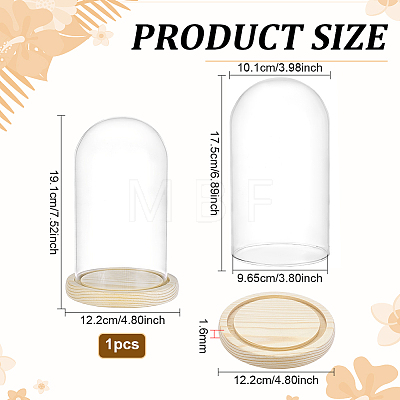 Arch Glass Dome Cover AJEW-WH0596-866D-02-1