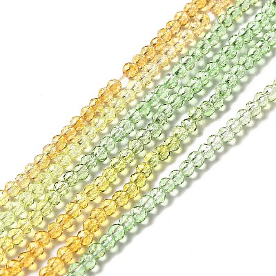Transparent Gradient Color Glass Beads Strands GLAA-H021-01B-15-1