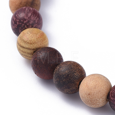 Wood Beads Stretch Bracelets BJEW-JB05050-01-1