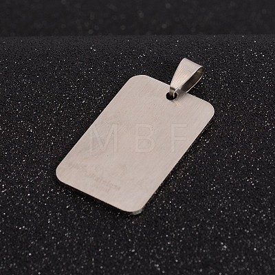 Tarnish Resistant Rectangle 201 Stainless Steel Tag Pendants STAS-I032-120-1