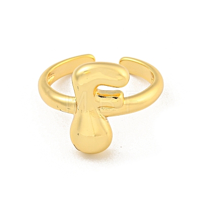 Brass Letter Open Cuff Rings for Women RJEW-G313-01F-G-1