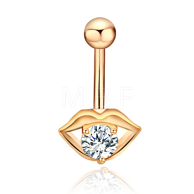 Clear Cubic Zirconia Belly Button Rings WG9960A-23-1