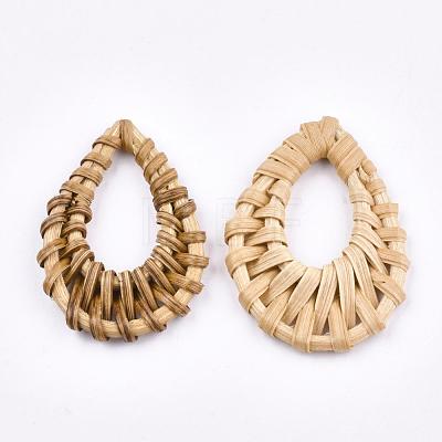 Handmade Reed Cane/Rattan Woven Linking Rings X-WOVE-Q075-02-1