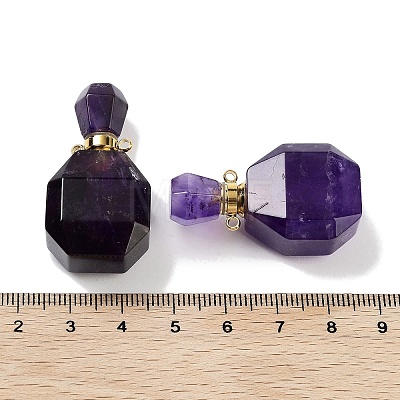 Natural Amethyst Perfume Bottle Pendants G-Q163-10G-08-1