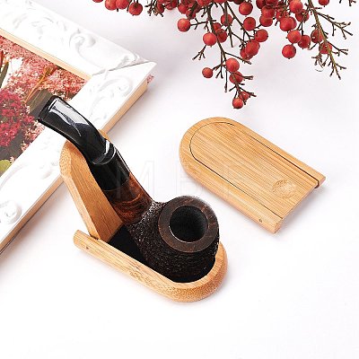 Bamboo Foldable Bamboo Tobacco Pipe Stand Holder Display AJEW-WH0237-47-1