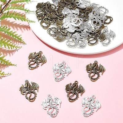 30Pcs 2 Colors Tibetan Style Alloy Pendants TIBEP-FS0001-17-1