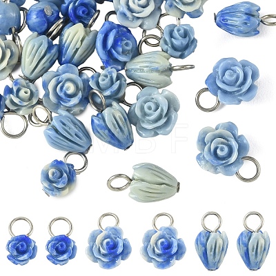 30Pcs 3 Styles Synthetic Shell Pendants PALLOY-YW00133-1