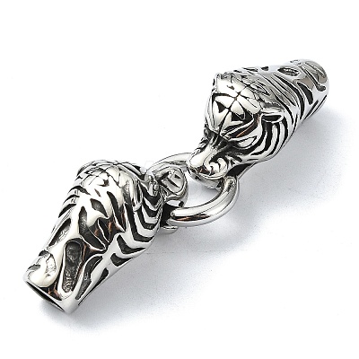 Tibetan Style 304 Stainless Steel Spring Gate Rings FIND-Z046-03AS-01-1