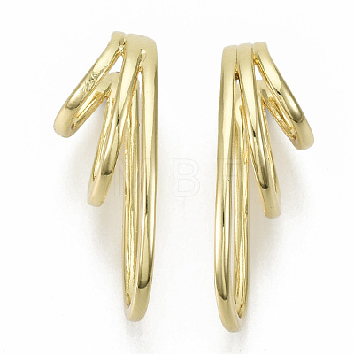 Brass Cuff Earrings EJEW-S201-204G-NF-1