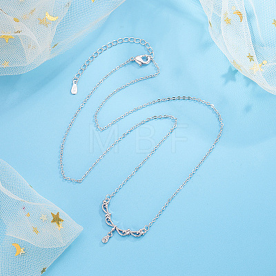 Brass Teardrop Pendant Necklaces for Women WG5F4D7-01-1