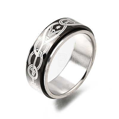 201 Stainless Steel Rotating Finger Rings SA-K003-04B-EB-1