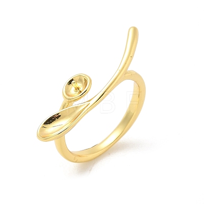 Brass Open Cuff Ring Settings KK-G518-10G-02-1