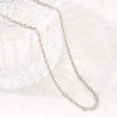 1MM Brass Rope Chain Necklaces NJEW-L013-11P-1