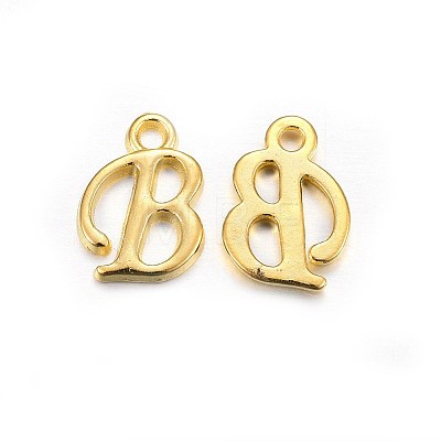 Golden Plated Alloy Letter Pendants LS-X-PALLOY-J718-01G-B-1