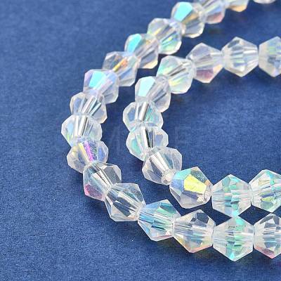 Handmade Glass Faceted Bicone Beads GB6mmC28-AB-1